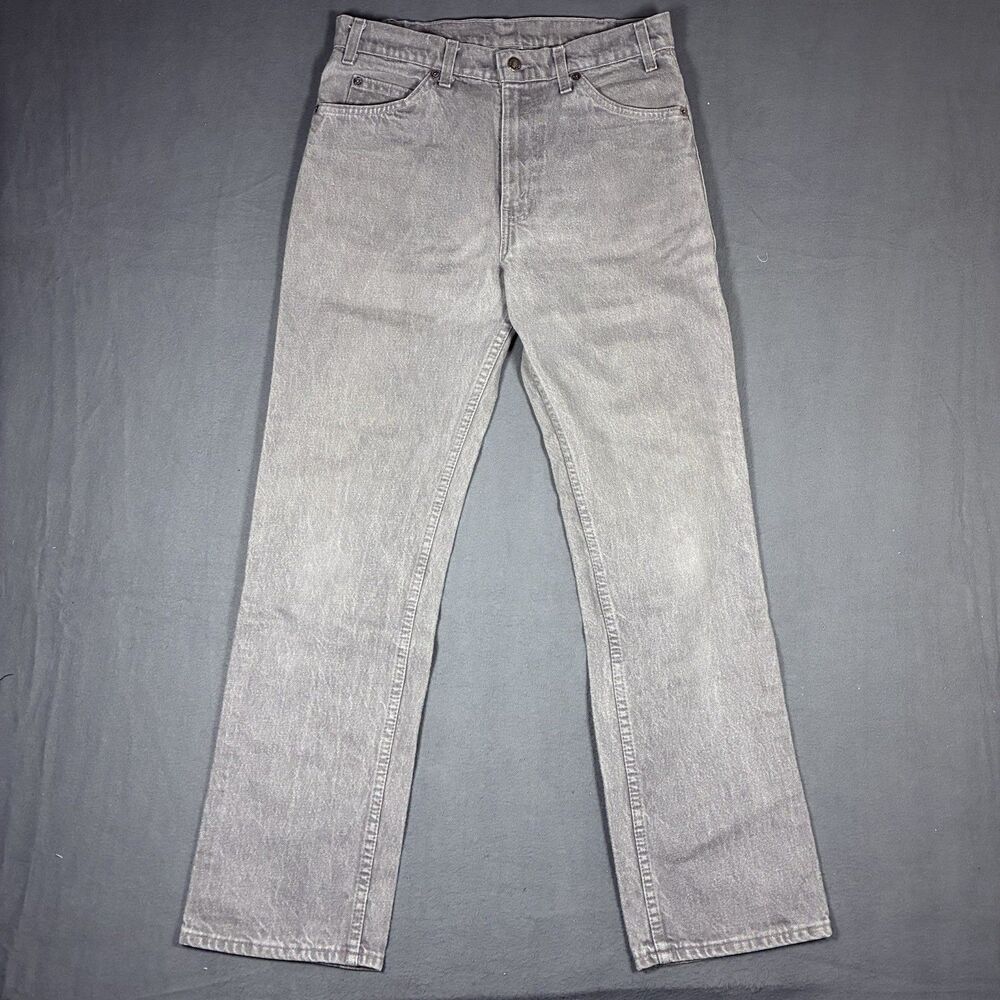 80s Levi's Two-Horse Brand jeans 549 Faded Gray leather tab 32x32 straight leg
